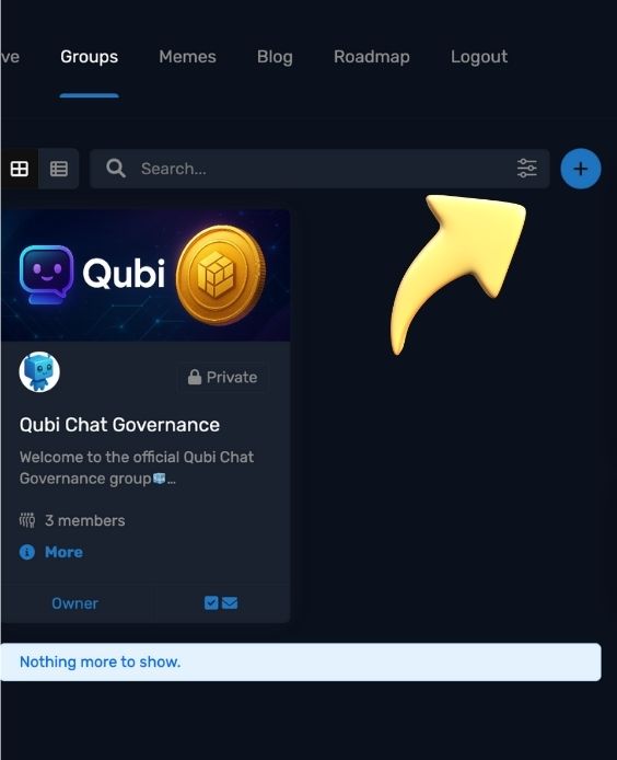 how to add a group on qubi chat